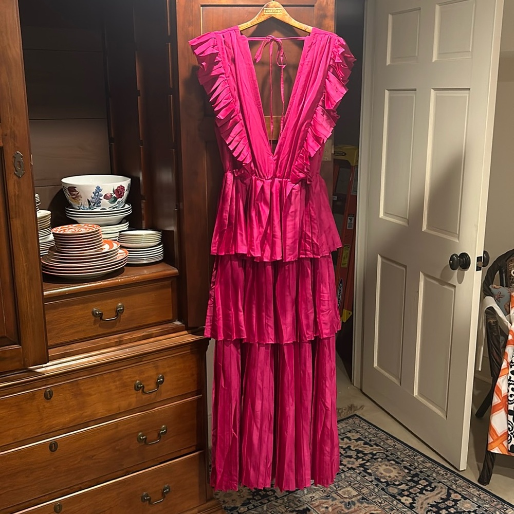 Magenta Tiered Maxi Dress